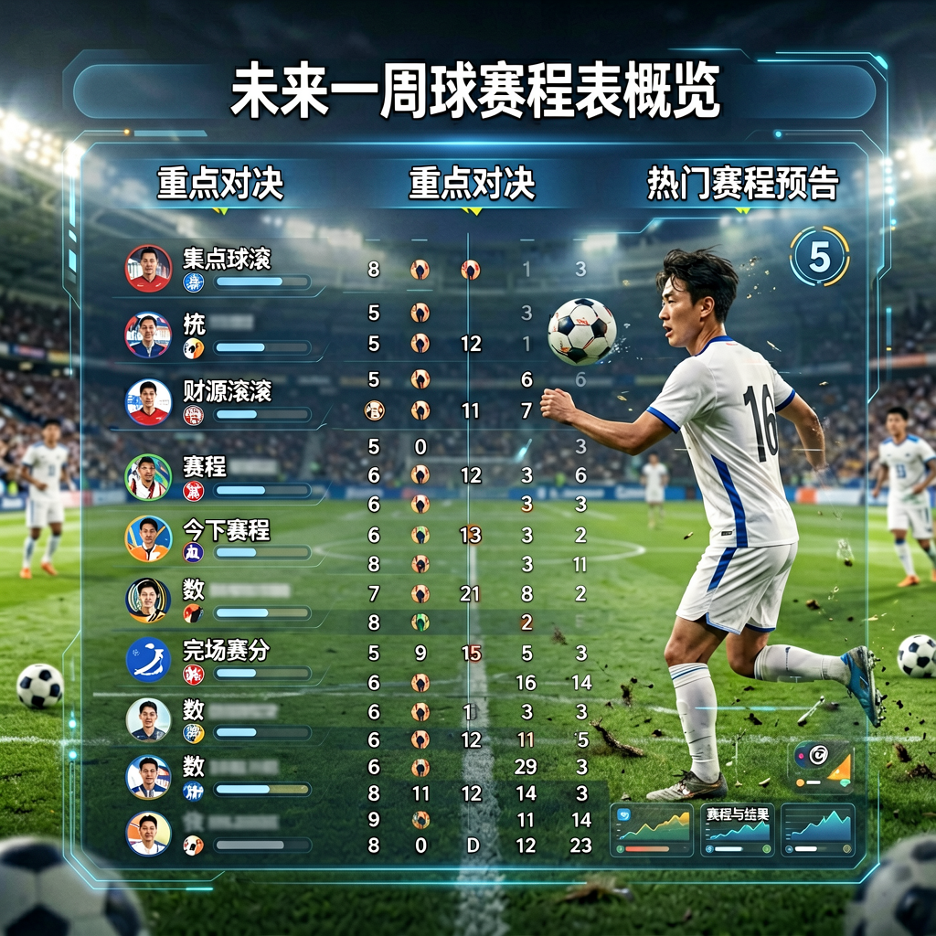 未来一周足球赛程表概览，标注重点对决